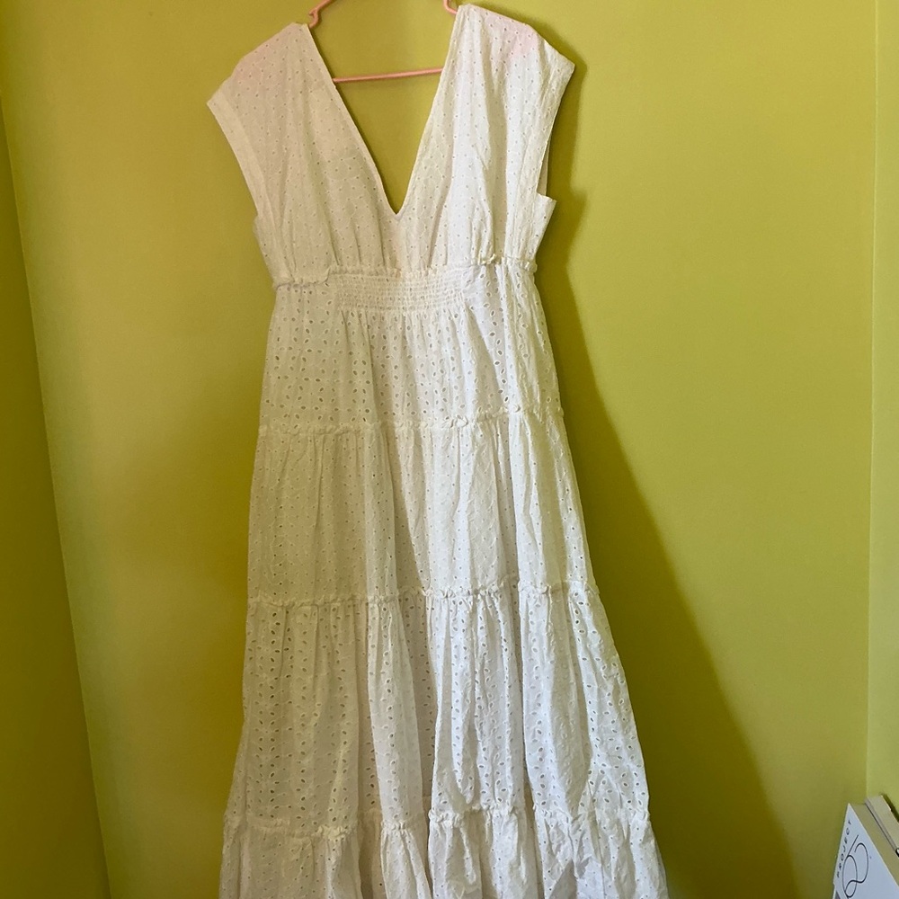 Anthropologie Tiered Eyelet Maxi Dress - Picture 3 of 8